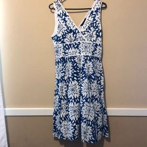 George sun dress blue/ white with yellow detail